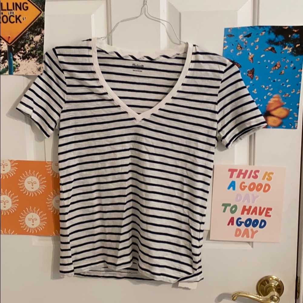 Striped Madewell V-Neck